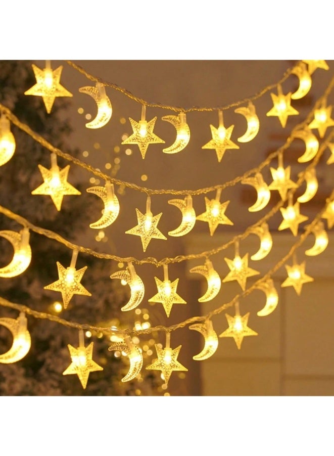 6 meters Fantasy lighting in the shape of stars and moon, for a Ramadan atmosphere, suitable for the month of Ramadan. - Image 1